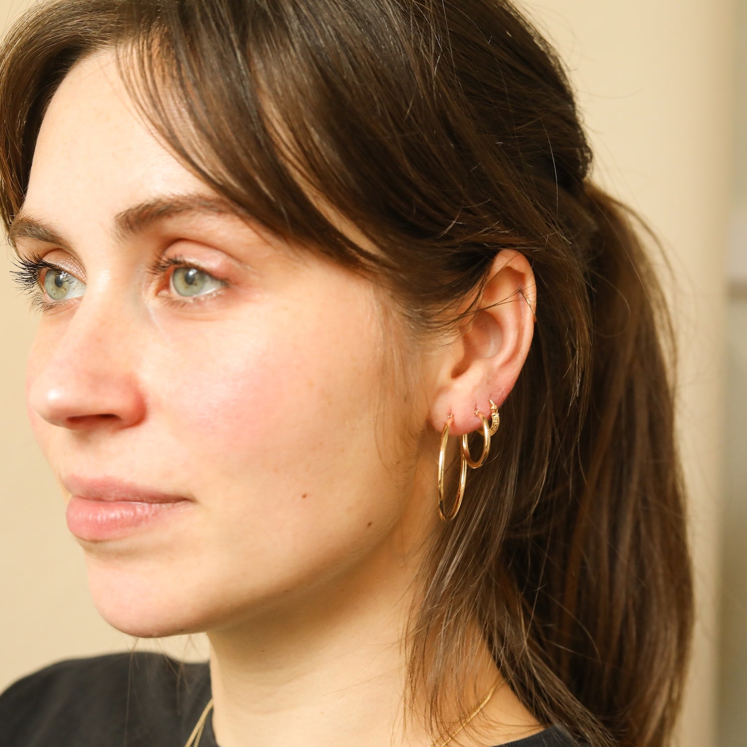 14K Gold Earrings | 34 mm