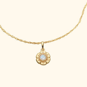 Moonstone Necklace Flower | Gold Plated