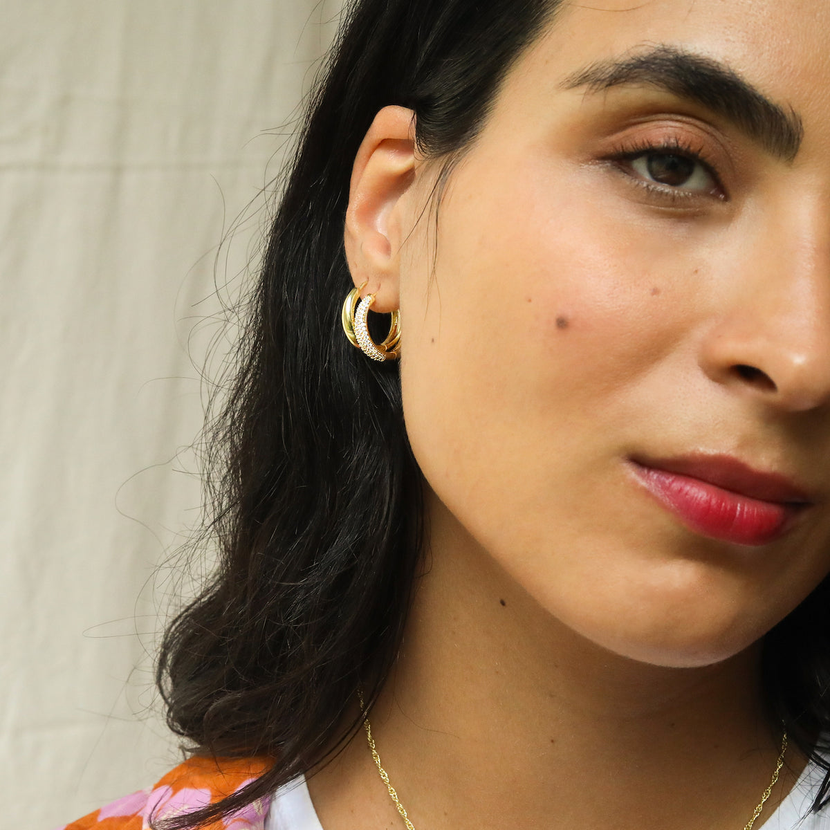 Hailey Pave Hoops