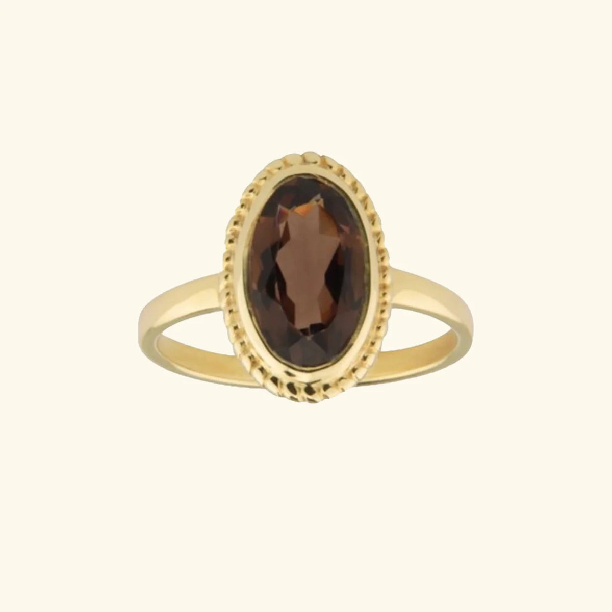 Vintage Luna Smoky Quartz | 14K Gold