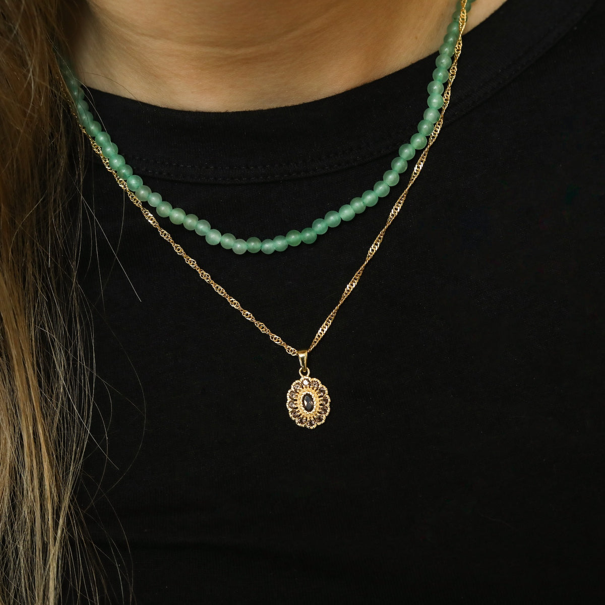 Kae Smoky Flower Necklace